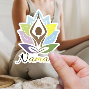 Aufkleber Namaste Yoga Flasche